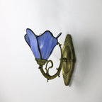 Wall Lamp | Tiffany Stained-Glass Shade & Iron Base