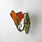 Wall Lamp | Tiffany Stained-Glass Shade & Iron Base