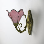 Wall Lamp | Tiffany Stained-Glass Shade & Iron Base