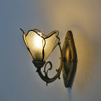 Wall Lamp | Tiffany Stained-Glass Shade & Iron Base