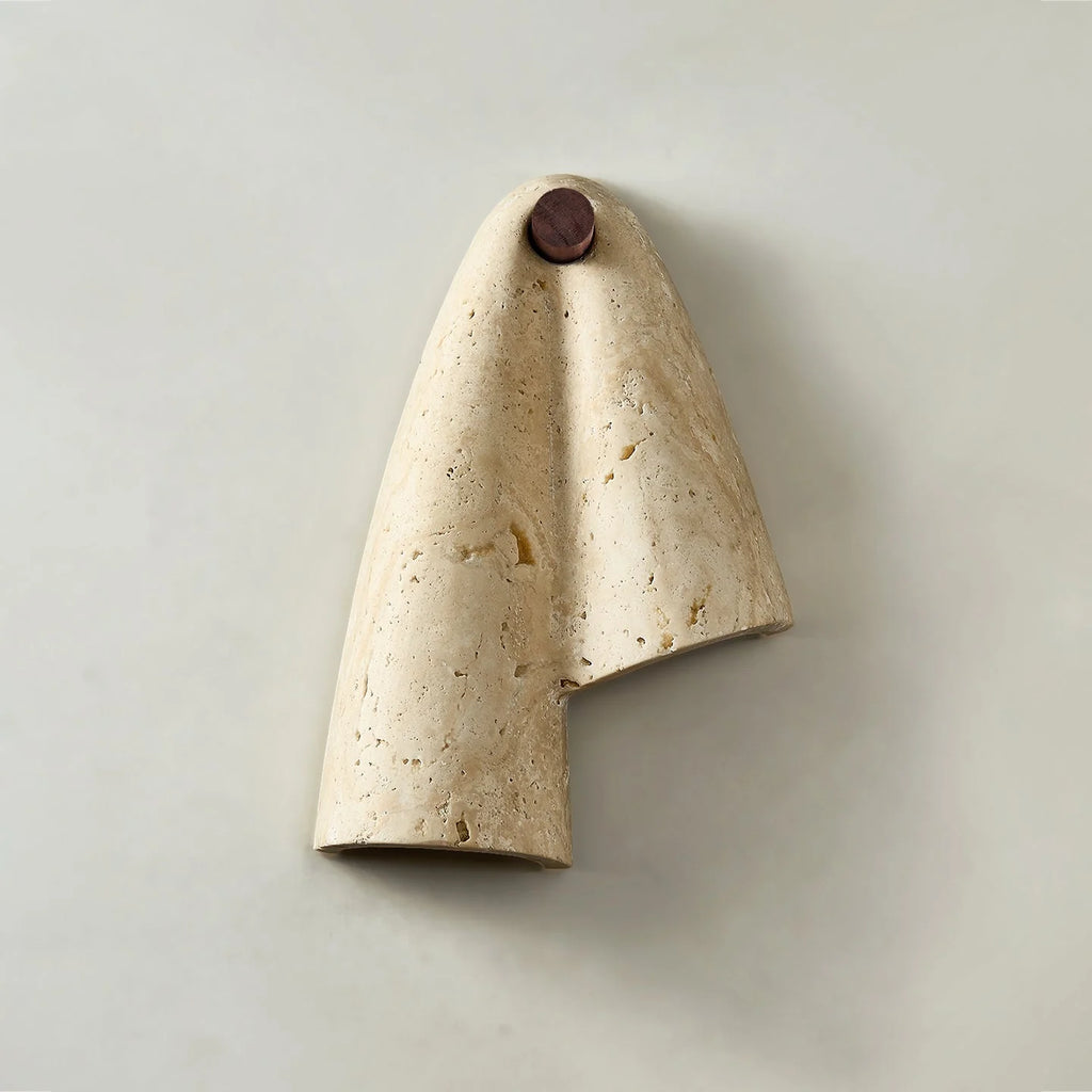 Wall Lamp | Travertine Body & IP20 Moisture-Resistant | 27 cm Height