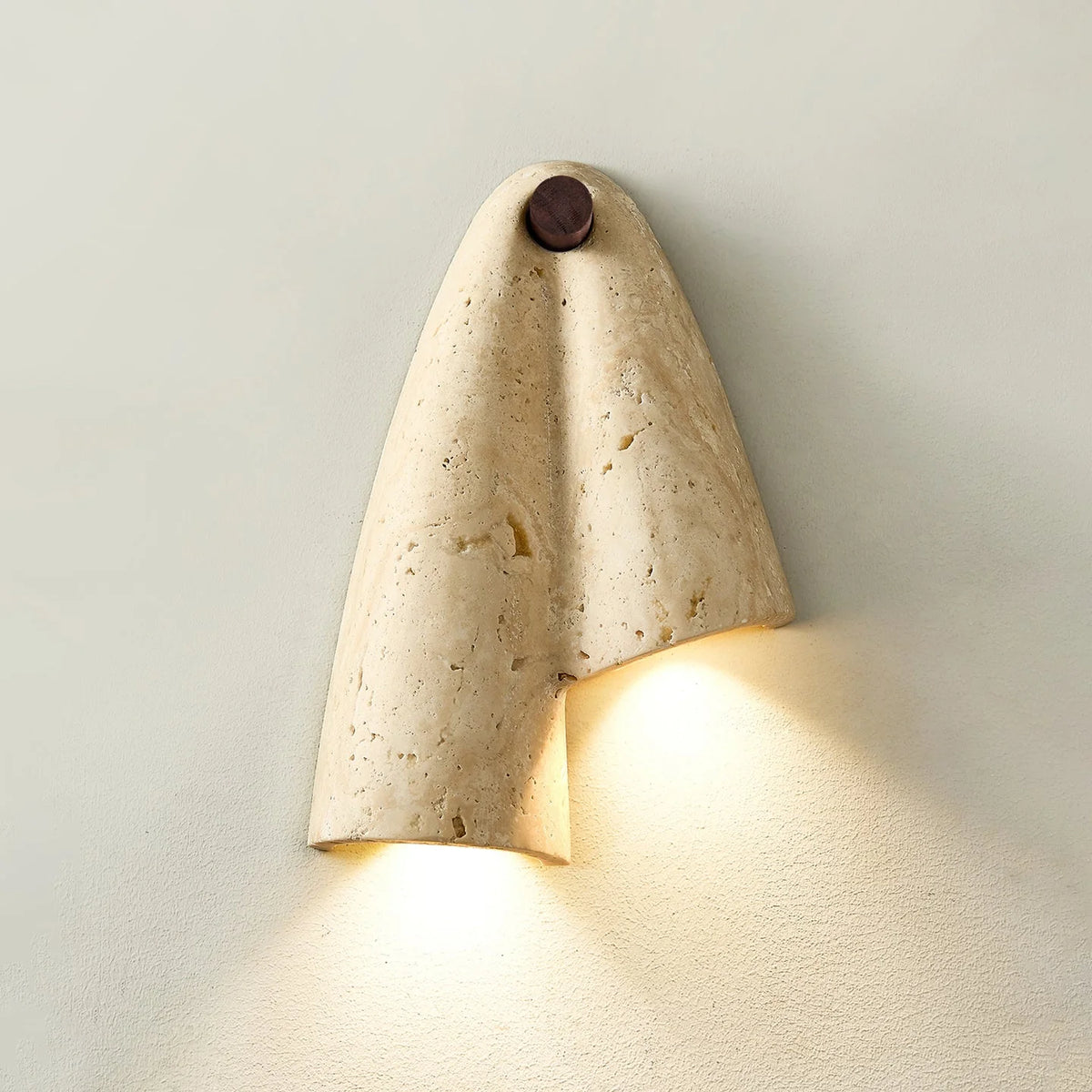 Wall Lamp | Travertine Body & IP20 Moisture-Resistant | 27 cm Height