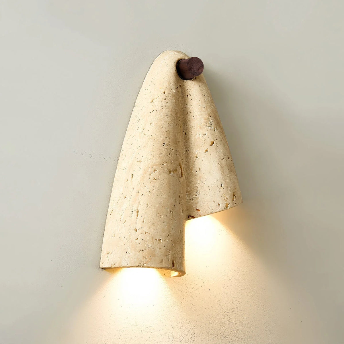 Wall Lamp | Travertine Body & IP20 Moisture-Resistant | 27 cm Height