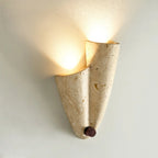 Wall Lamp | Travertine Body & IP20 Moisture-Resistant | 27 cm Height
