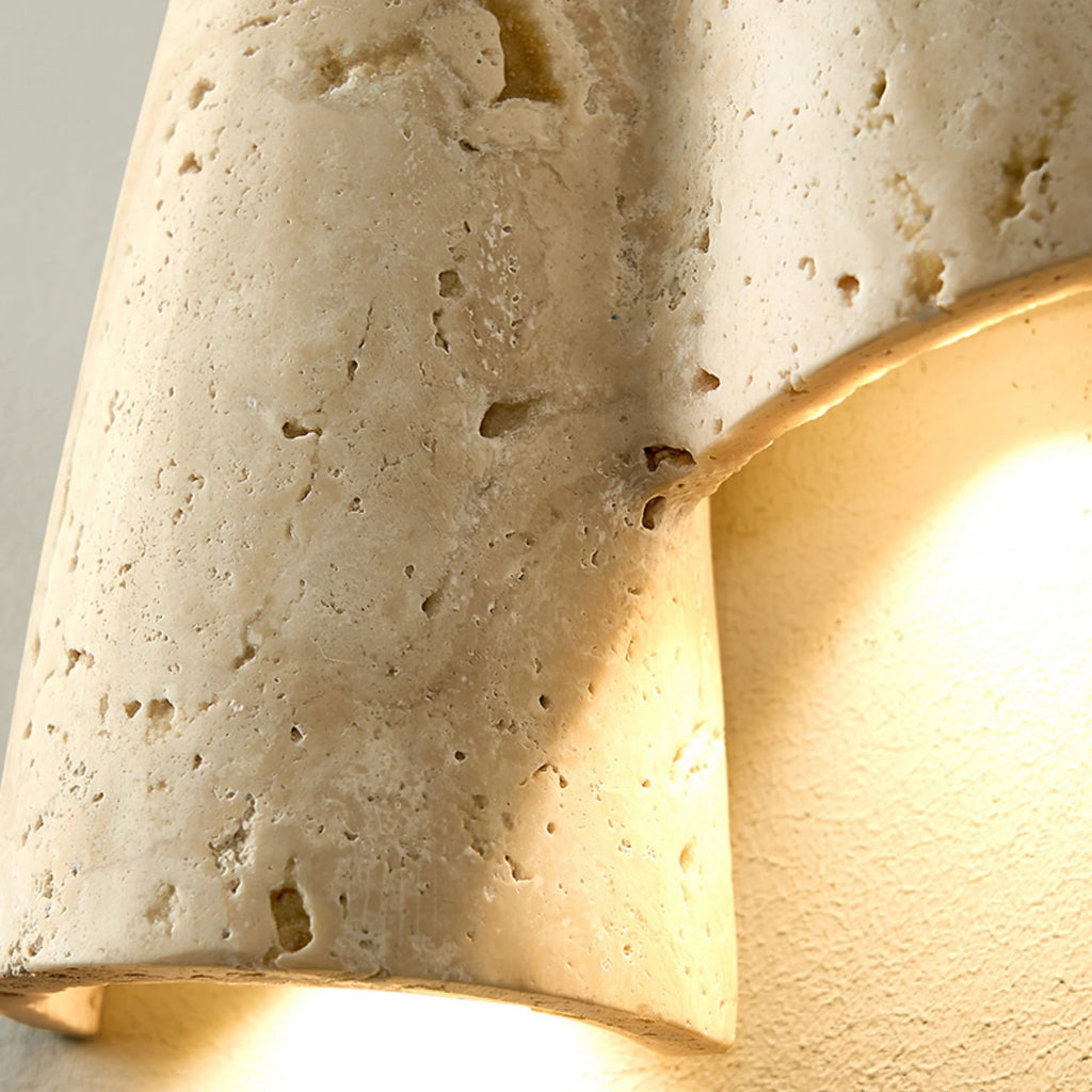 Wall Lamp | Travertine Body & IP20 Moisture-Resistant | 27 cm Height