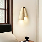 Wall Lamp | Travertine Body & IP20 Moisture-Resistant | 27 cm Height