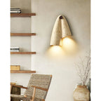 Wall Lamp | Travertine Body & IP20 Moisture-Resistant | 27 cm Height