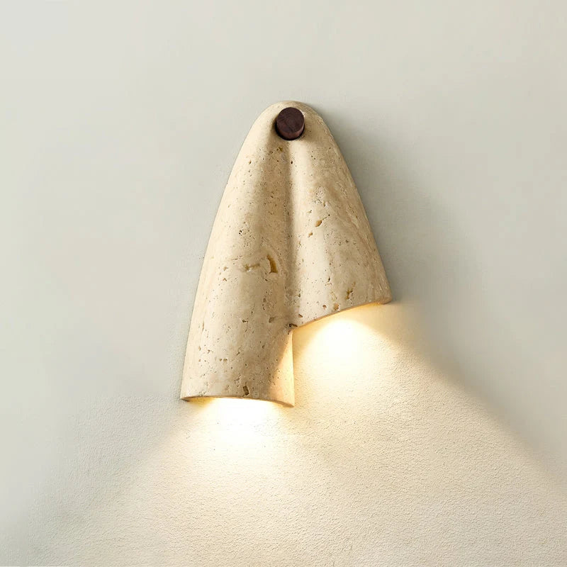 Wall Lamp | Travertine Body & IP20 Moisture-Resistant | 27 cm Height