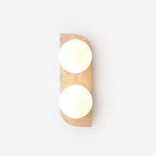 Wall Lamp | Travertine Stone & Wood Damp-Rated | Single/Double/Triple Options