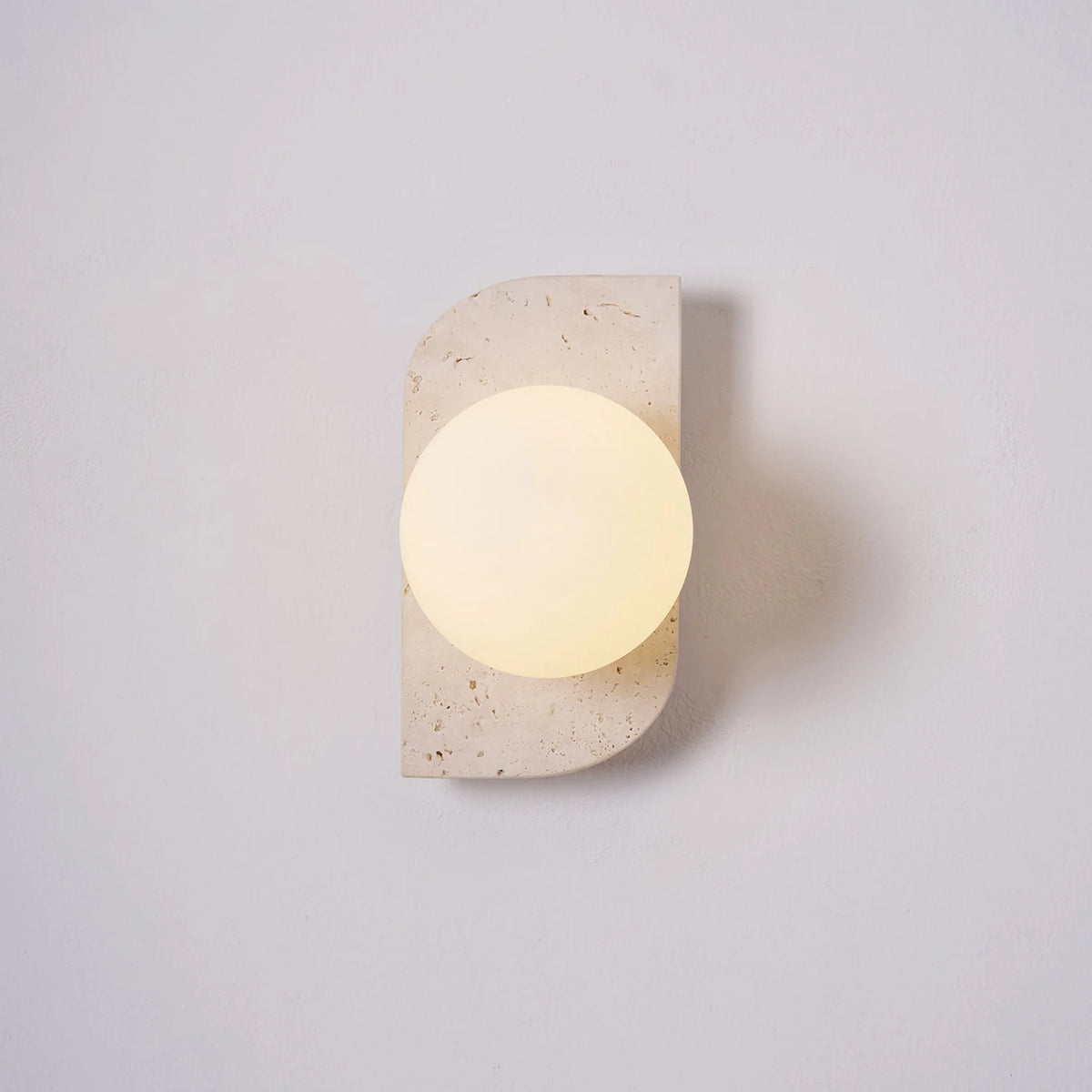 Wall Lamp | Travertine Stone & Wood Damp-Rated | Single/Double/Triple Options