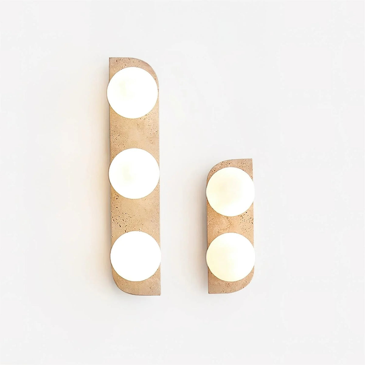 Wall Lamp | Travertine Stone & Wood Damp-Rated | Single/Double/Triple Options