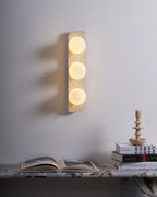 Wall Lamp | Travertine Stone & Wood Damp-Rated | Single/Double/Triple Options