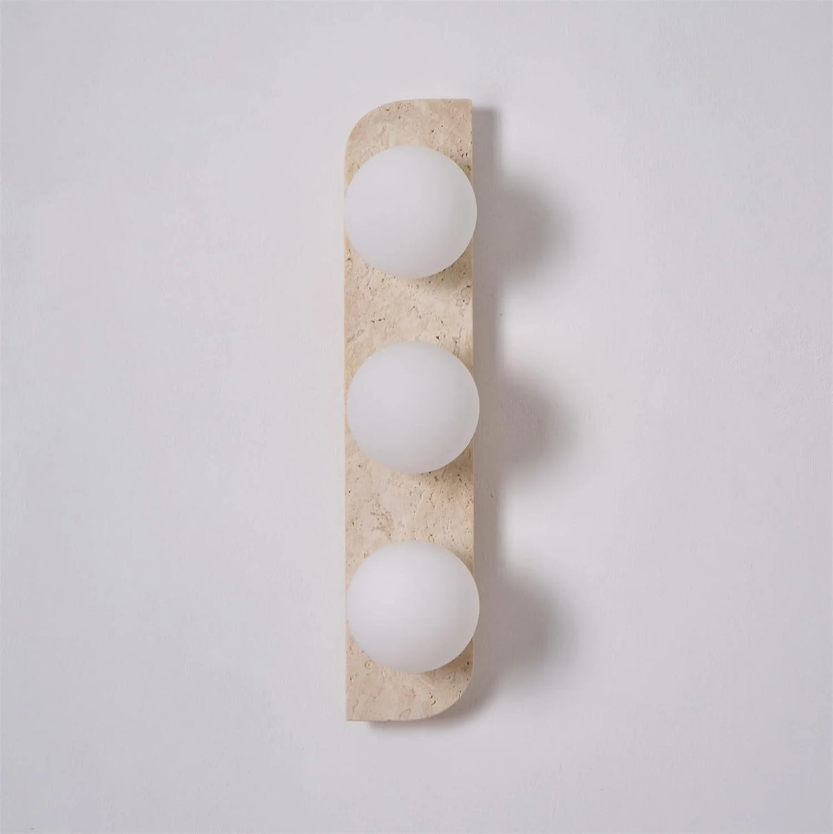 Wall Lamp | Travertine Stone & Wood Damp-Rated | Single/Double/Triple Options