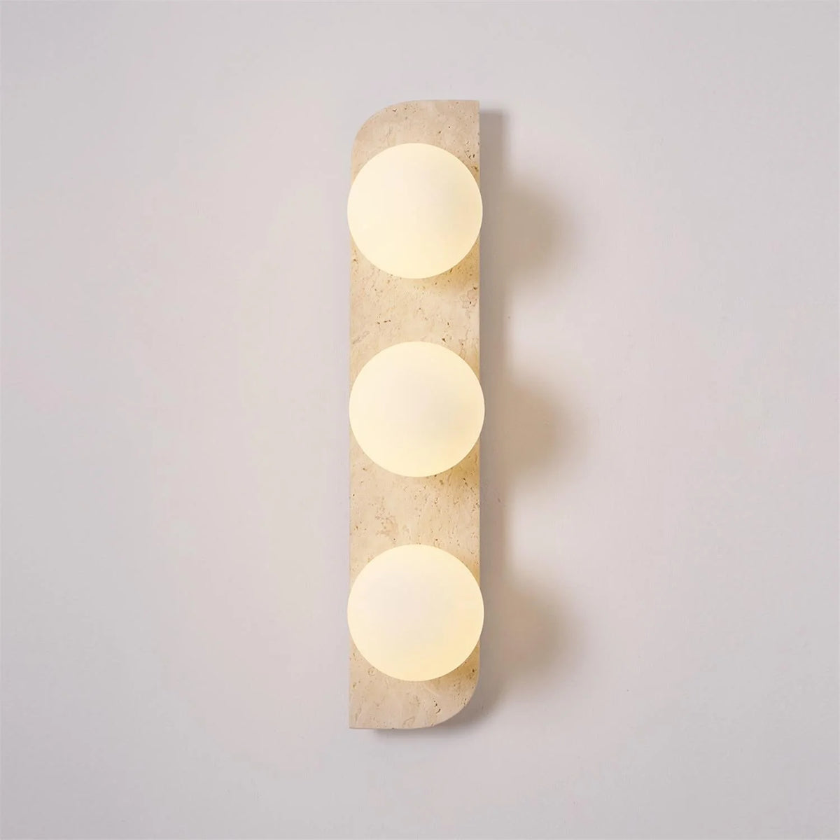 Wall Lamp | Travertine Stone & Wood Damp-Rated | Single/Double/Triple Options
