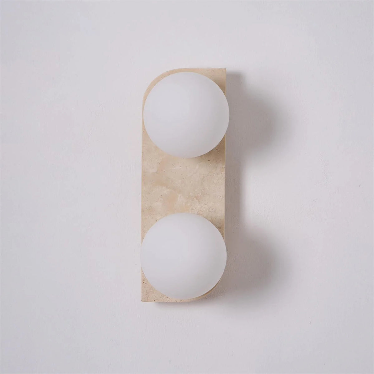 Wall Lamp | Travertine Stone & Wood Damp-Rated | Single/Double/Triple Options