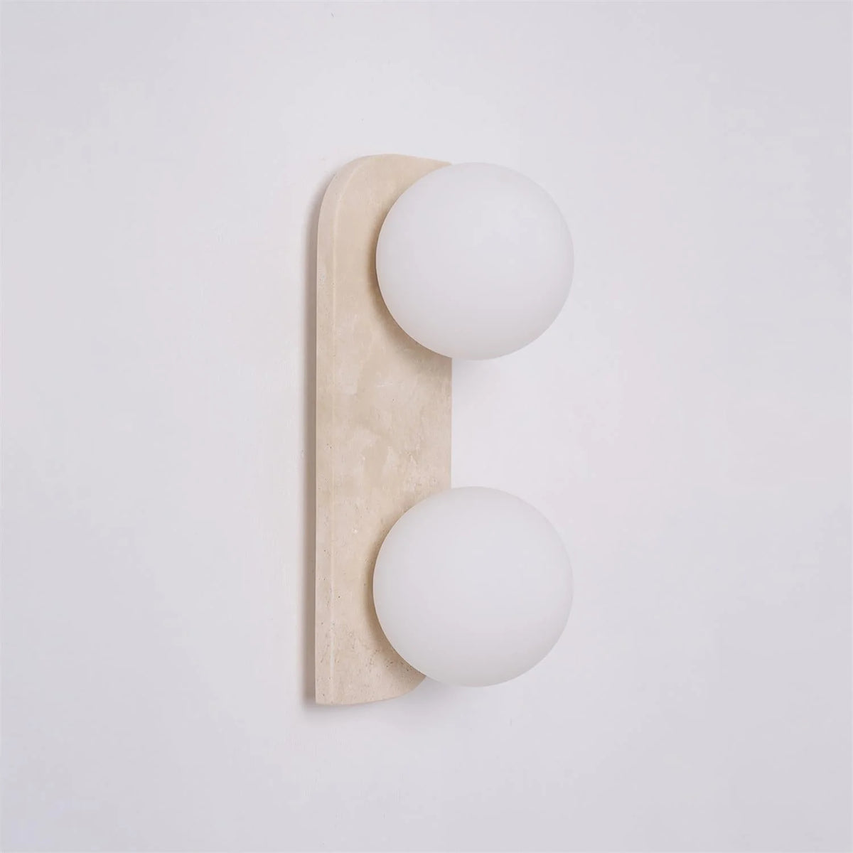 Wall Lamp | Travertine Stone & Wood Damp-Rated | Single/Double/Triple Options
