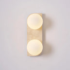 Wall Lamp | Travertine Stone & Wood Damp-Rated | Single/Double/Triple Options