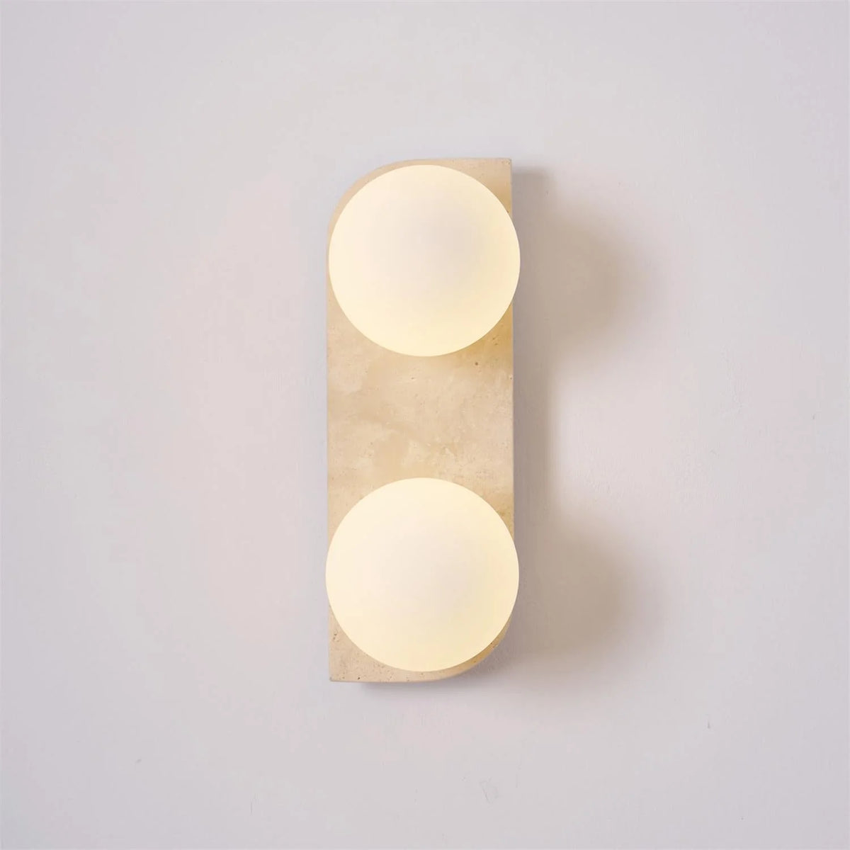 Wall Lamp | Travertine Stone & Wood Damp-Rated | Single/Double/Triple Options