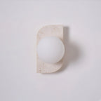Wall Lamp | Travertine Stone & Wood Damp-Rated | Single/Double/Triple Options