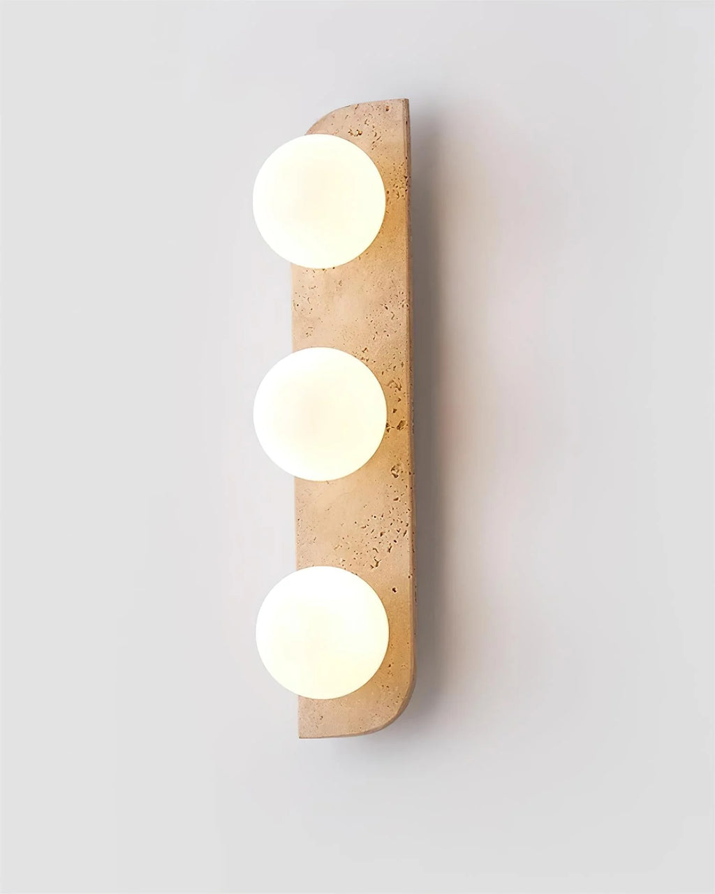 Wall Lamp | Travertine Stone & Wood Damp-Rated | Single/Double/Triple Options