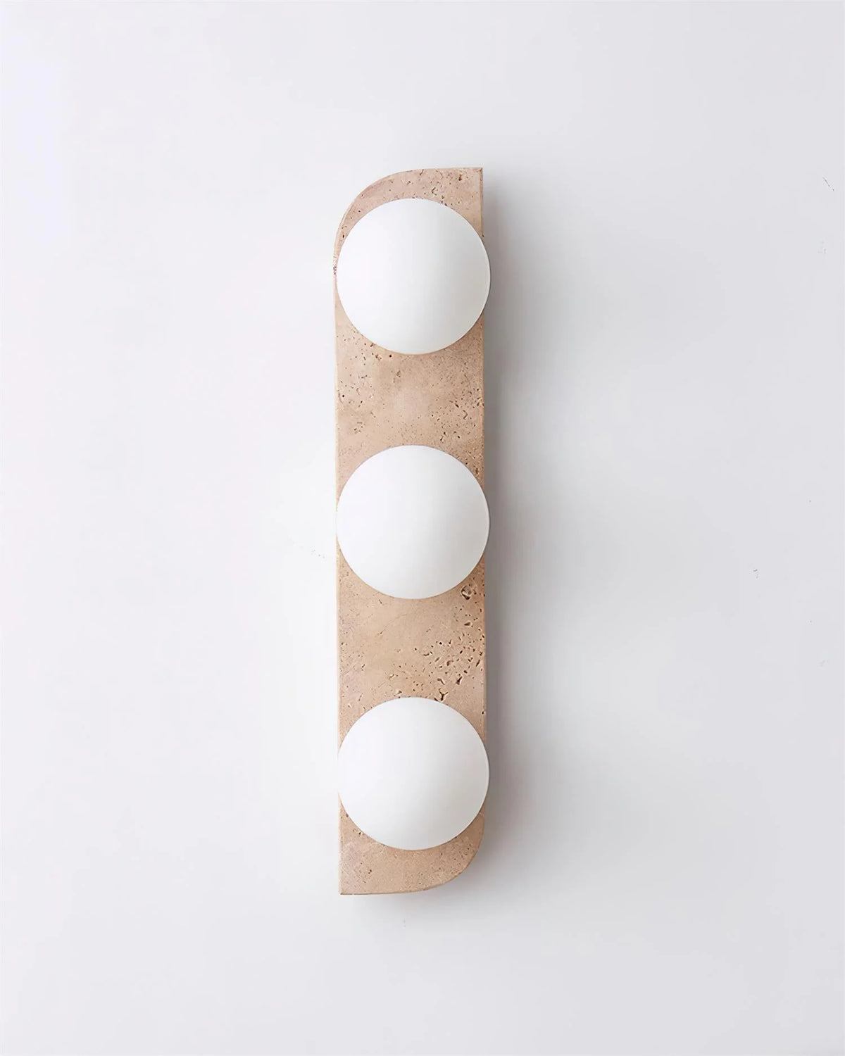 Wall Lamp | Travertine Stone & Wood Damp-Rated | Single/Double/Triple Options