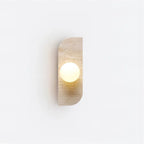 Wall Lamp | Travertine Stone & Wood Damp-Rated | Single/Double/Triple Options