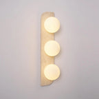 Wall Lamp | Travertine & Wood Damp Rated | Single/Double/Triple
