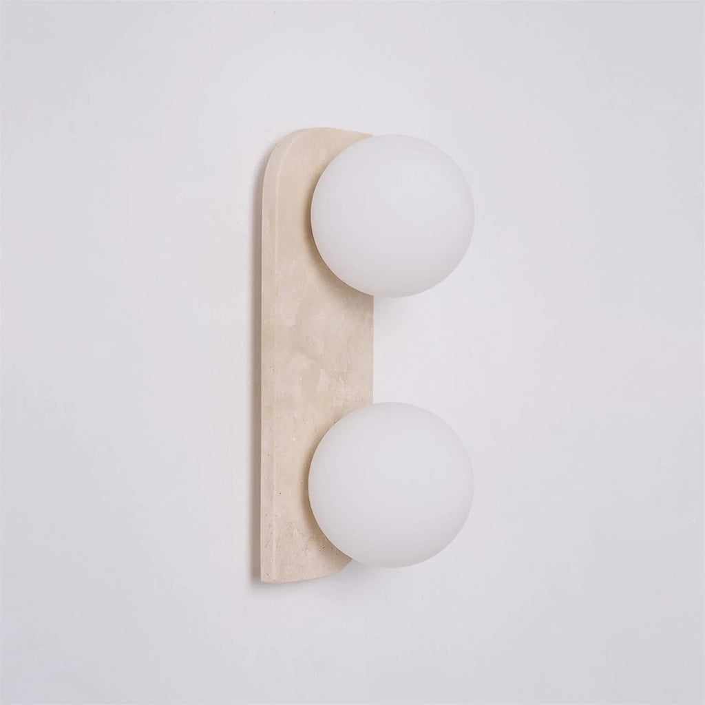 Wall Lamp | Travertine & Wood Damp Rated | Single/Double/Triple