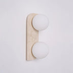 Wall Lamp | Travertine & Wood Damp Rated | Single/Double/Triple