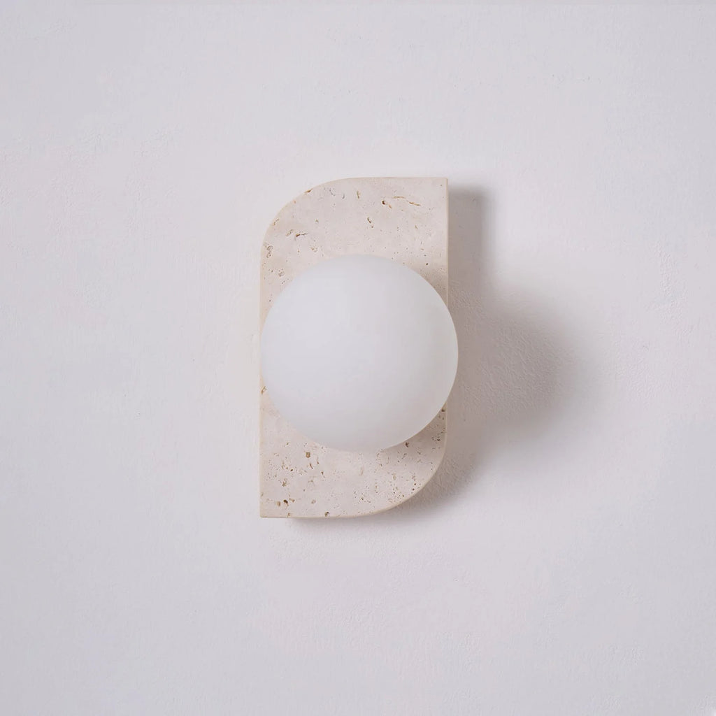 Wall Lamp | Travertine & Wood Damp Rated | Single/Double/Triple
