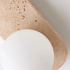 Wall Lamp | Travertine & Wood Damp Rated | Single/Double/Triple