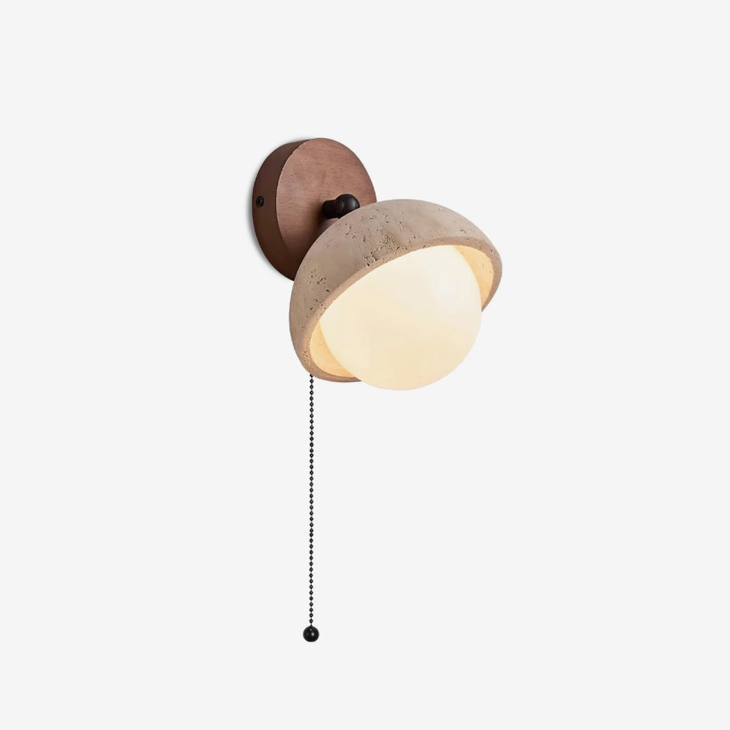 Wall Lamp | Travertine & Wood Dimmable