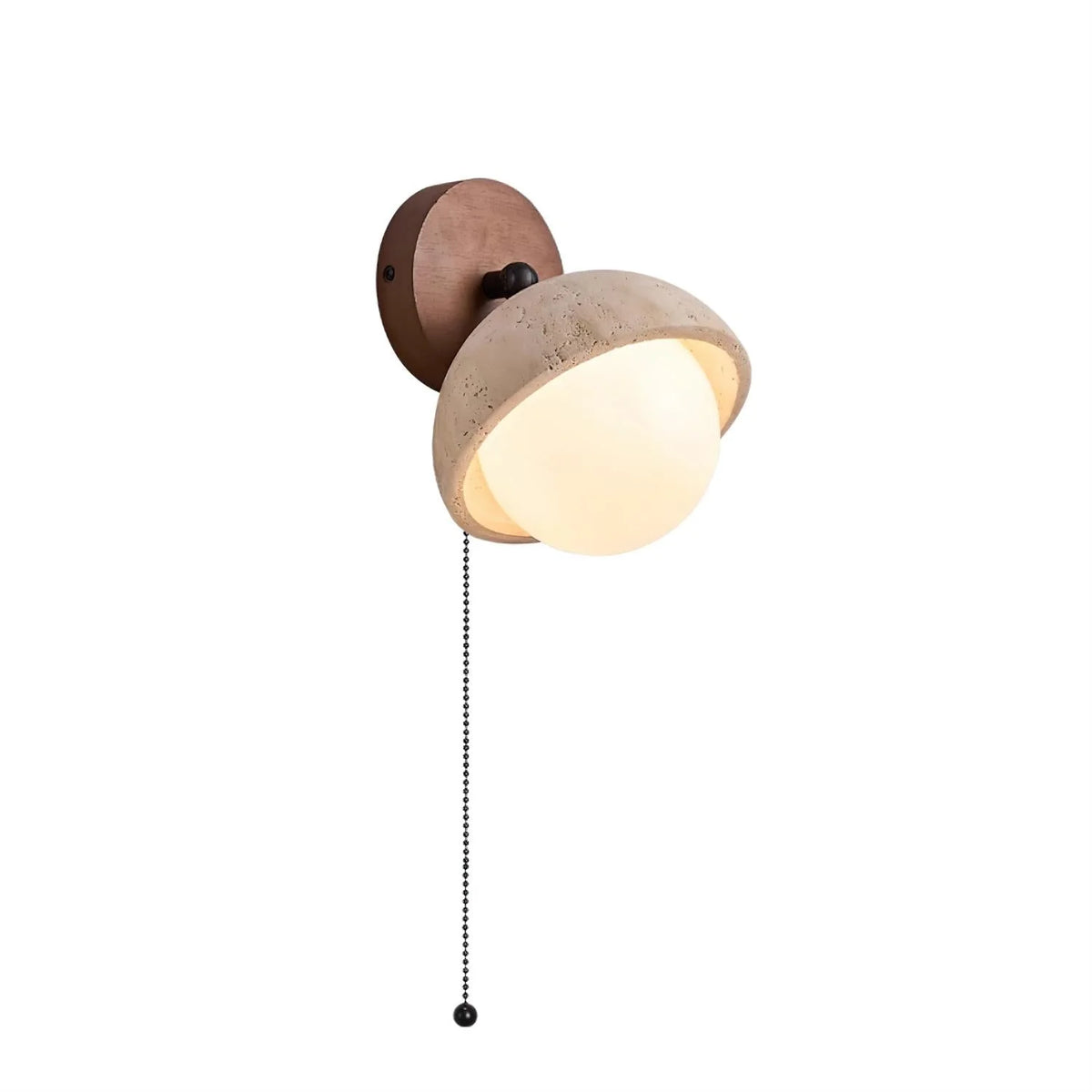 Wall Lamp | Travertine & Wood Dimmable