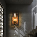 Wall Lamp | Vintage Candle Design & Pine Wood & Metal