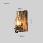 Wall Lamp | Vintage Candle Design & Pine Wood & Metal