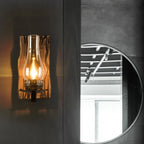Wall Lamp | Vintage Candle Design & Pine Wood & Metal