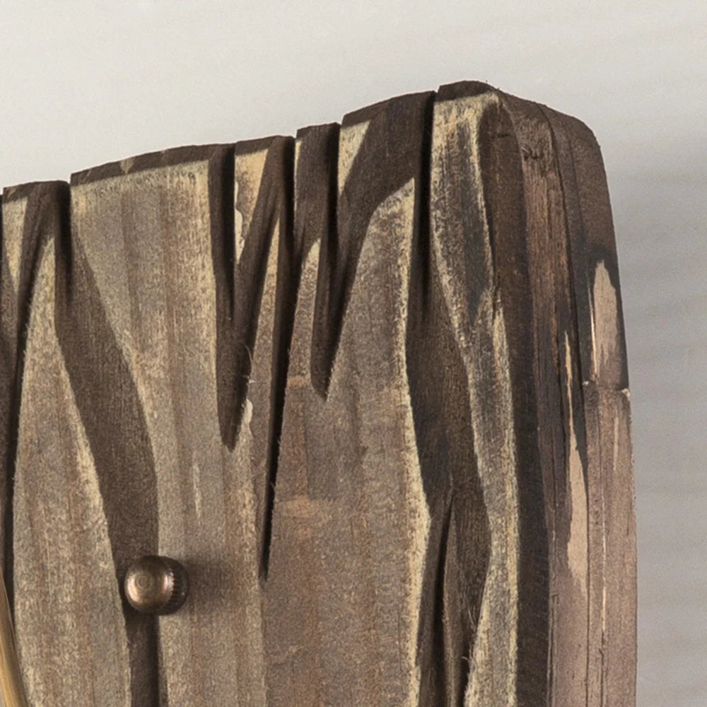 Wall Lamp | Vintage Candle Design & Pine Wood & Metal