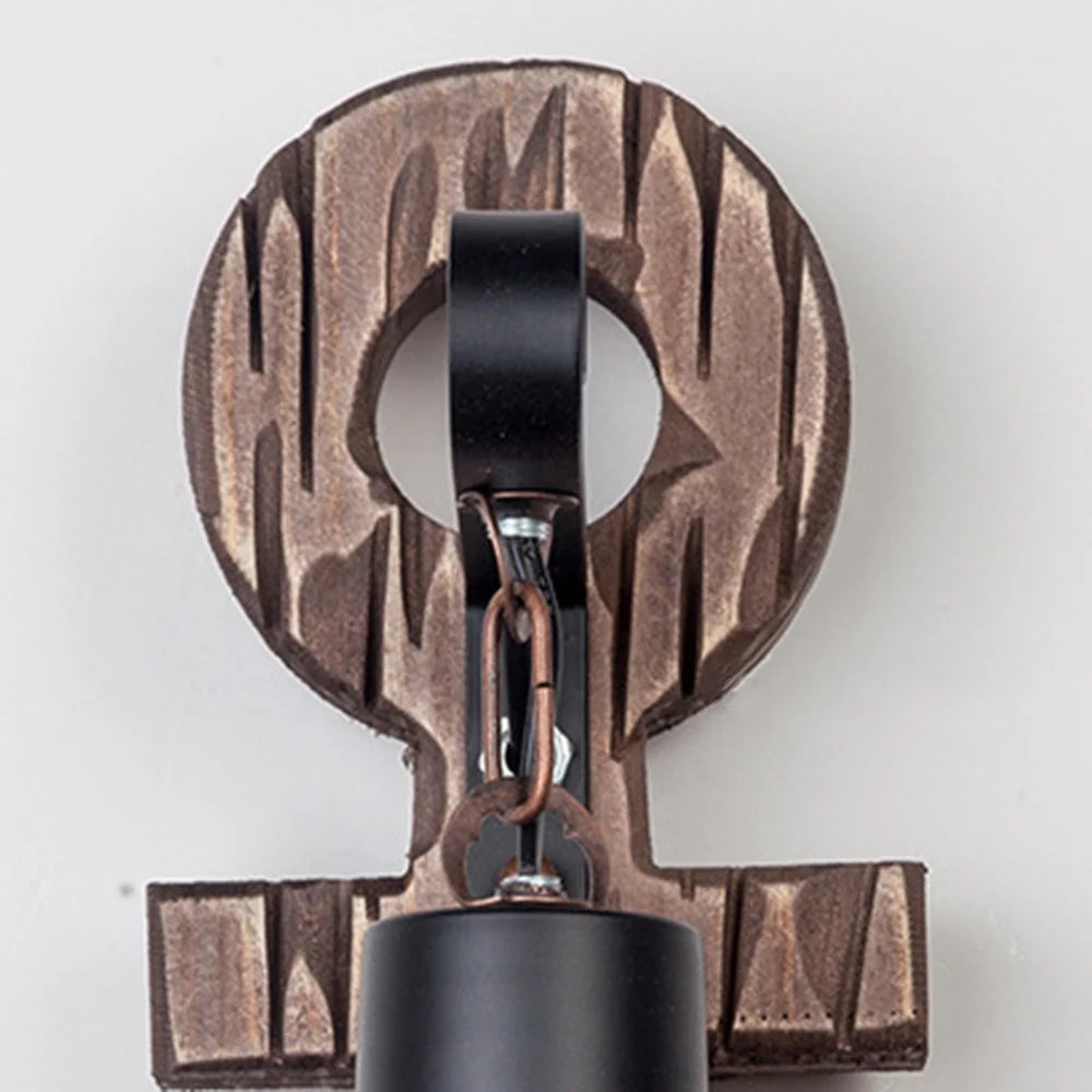 Wall Lamp | Vintage Nautical Pine Wood & Metal