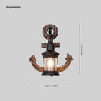 Wall Lamp | Vintage Nautical Pine Wood & Metal