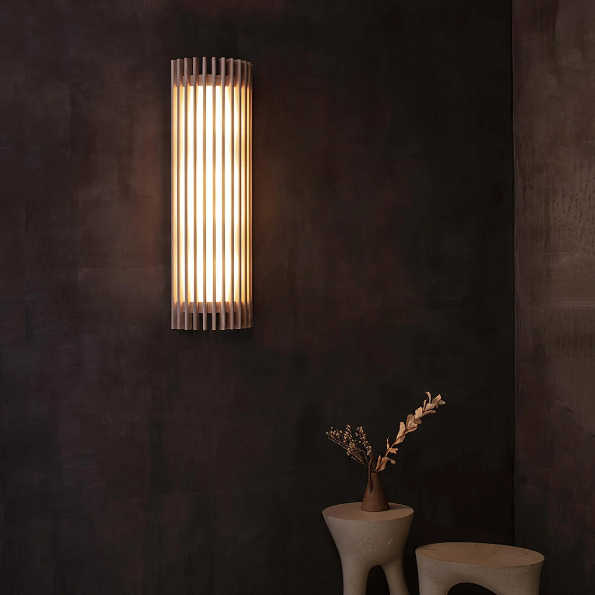 Wall Lamp | Walnut Wood & Acrylic Shade | Warm Ambient Lighting