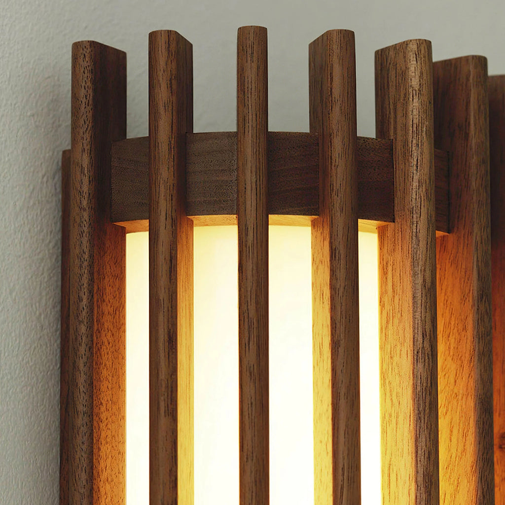 Wall Lamp | Walnut Wood & Acrylic Shade | Warm Ambient Lighting