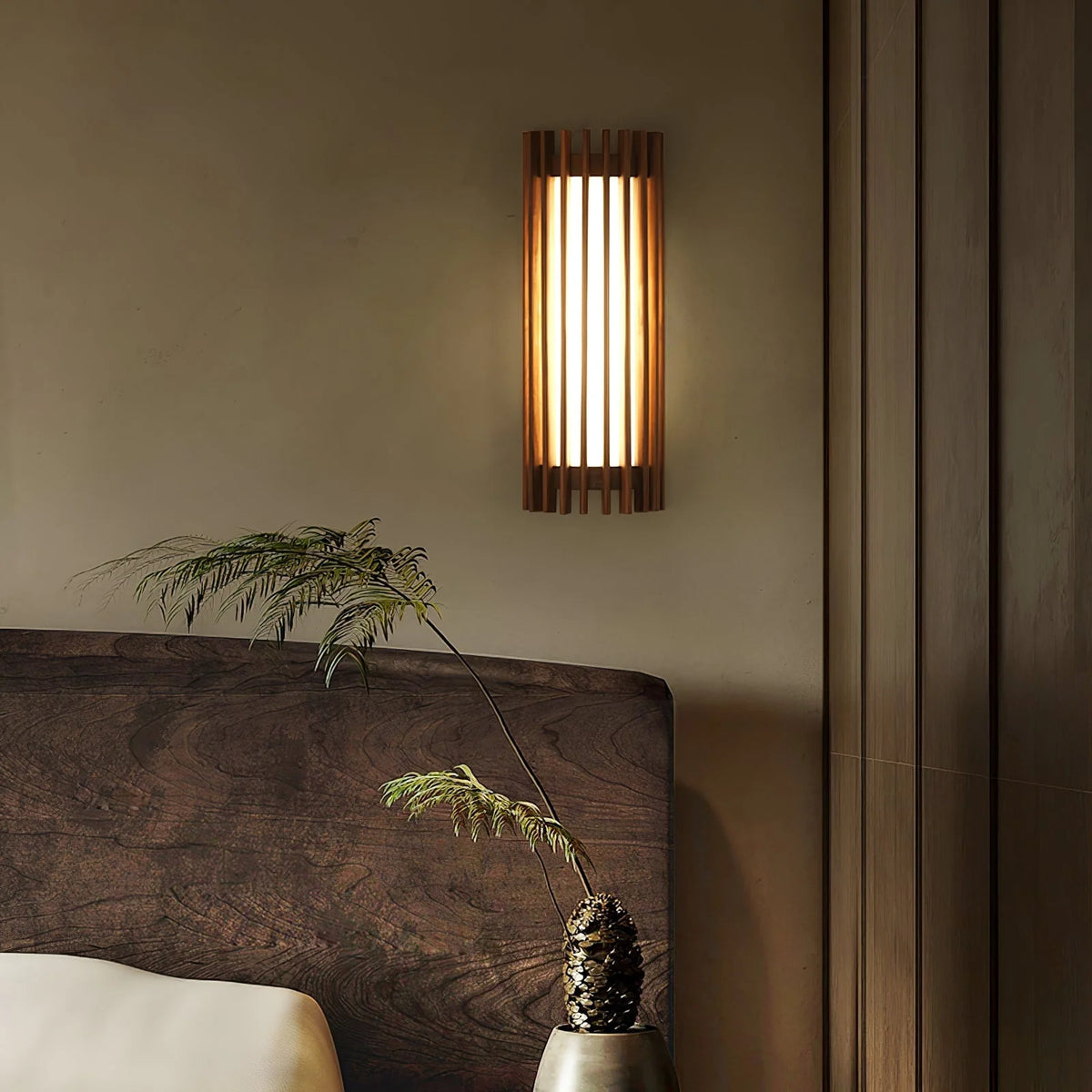 Wall Lamp | Walnut Wood & Acrylic Shade | Warm Ambient Lighting