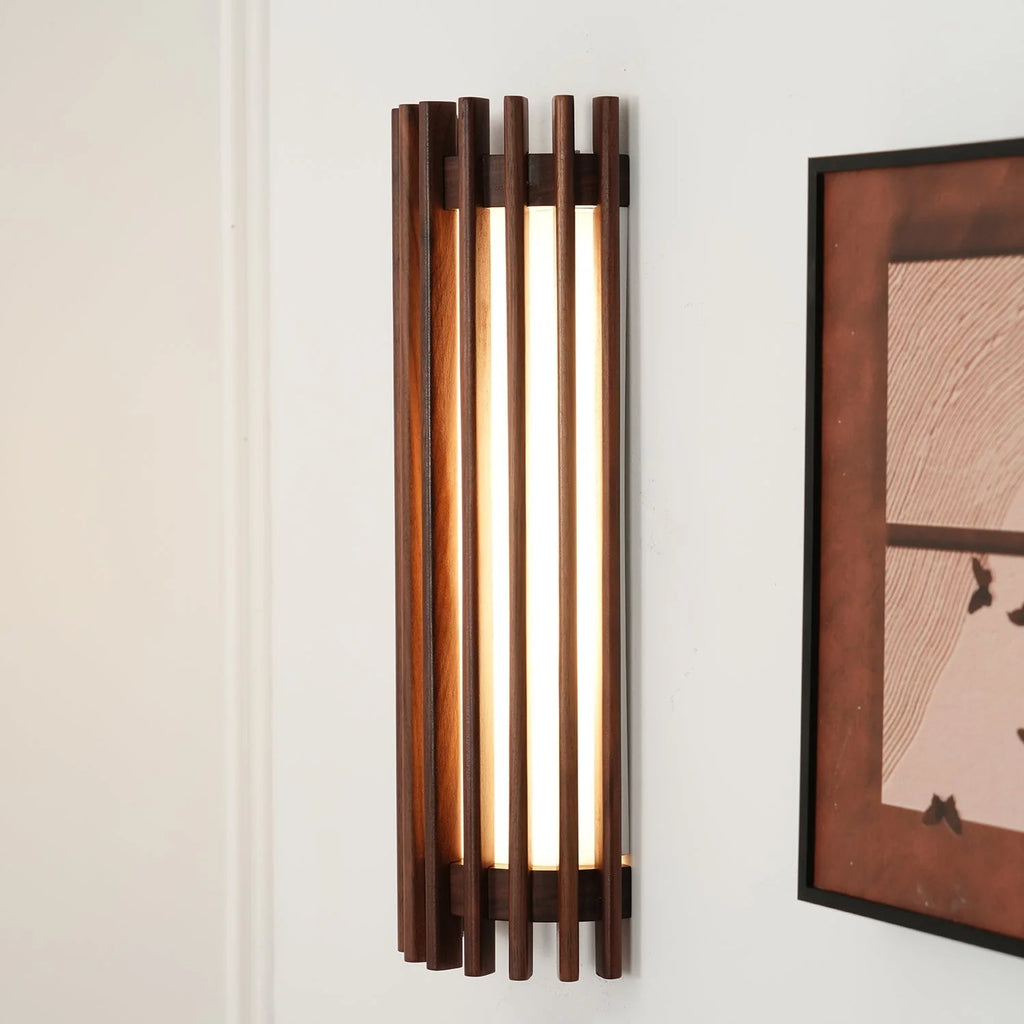 Wall Lamp | Walnut Wood & Acrylic Shade | Warm Ambient Lighting