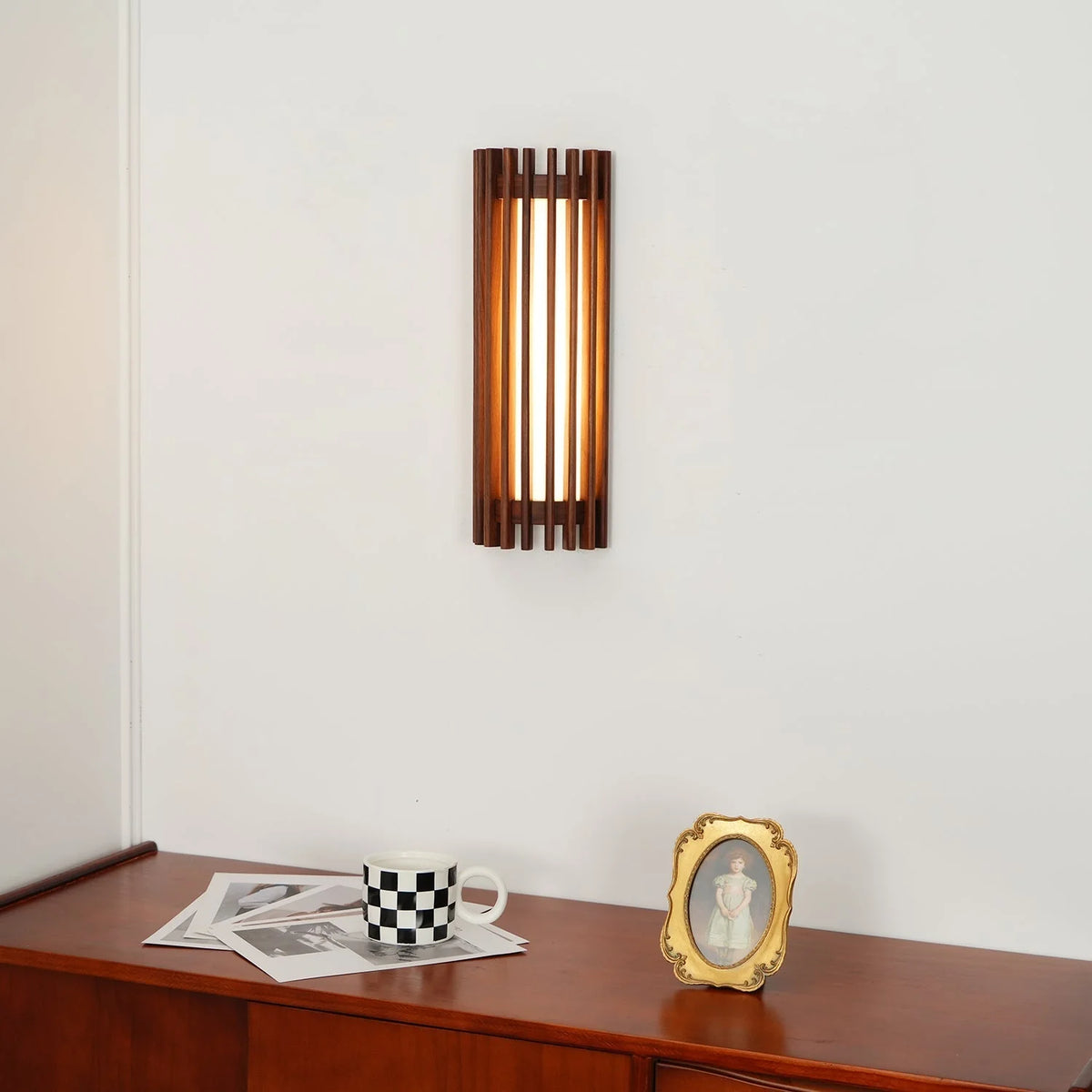 Wall Lamp | Walnut Wood & Acrylic Shade | Warm Ambient Lighting