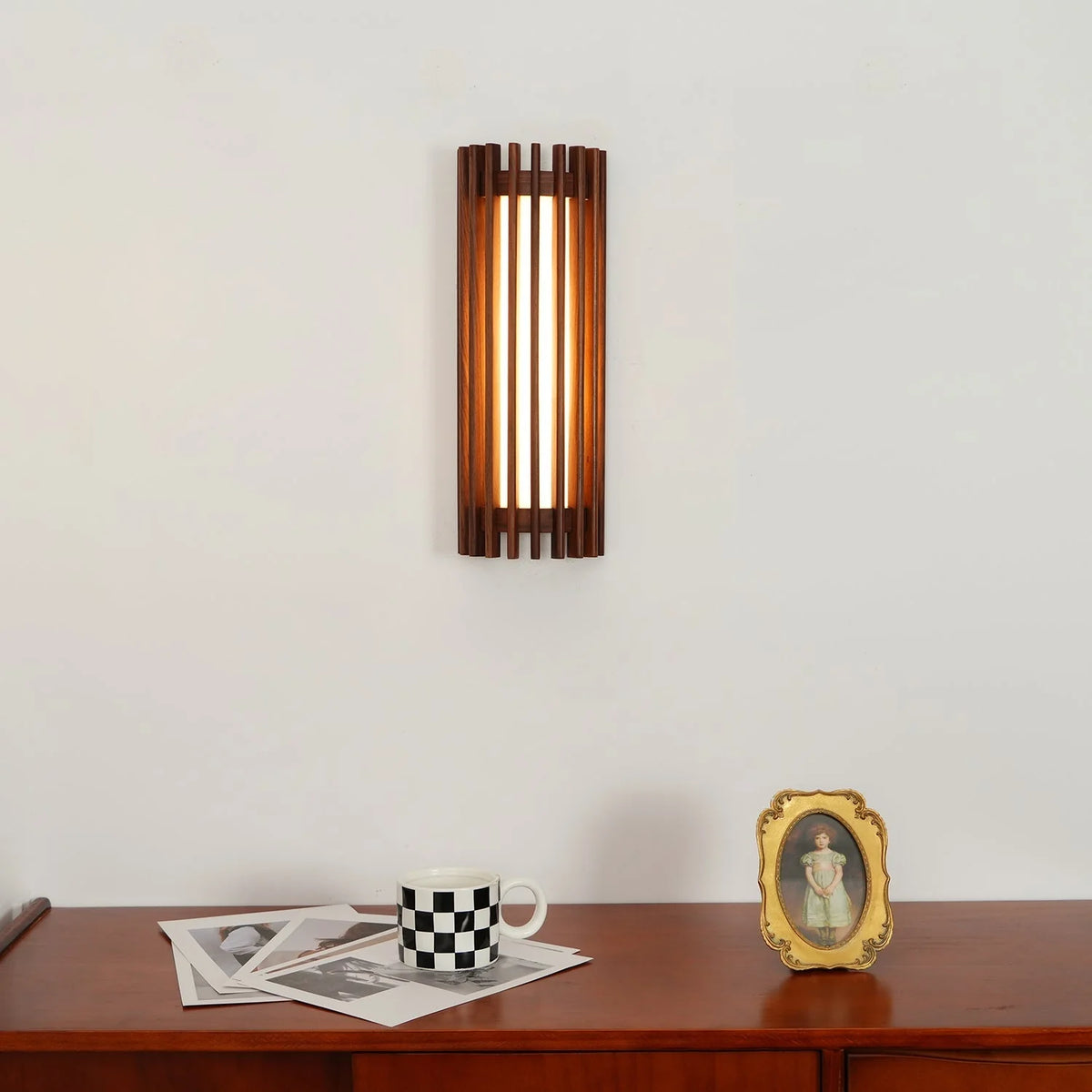 Wall Lamp | Walnut Wood & Acrylic Shade | Warm Ambient Lighting