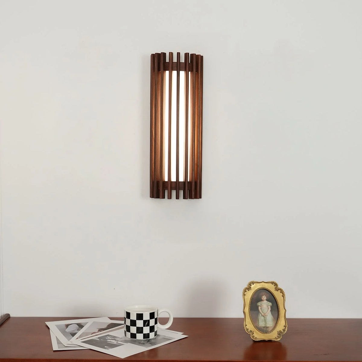 Wall Lamp | Walnut Wood & Acrylic Shade | Warm Ambient Lighting