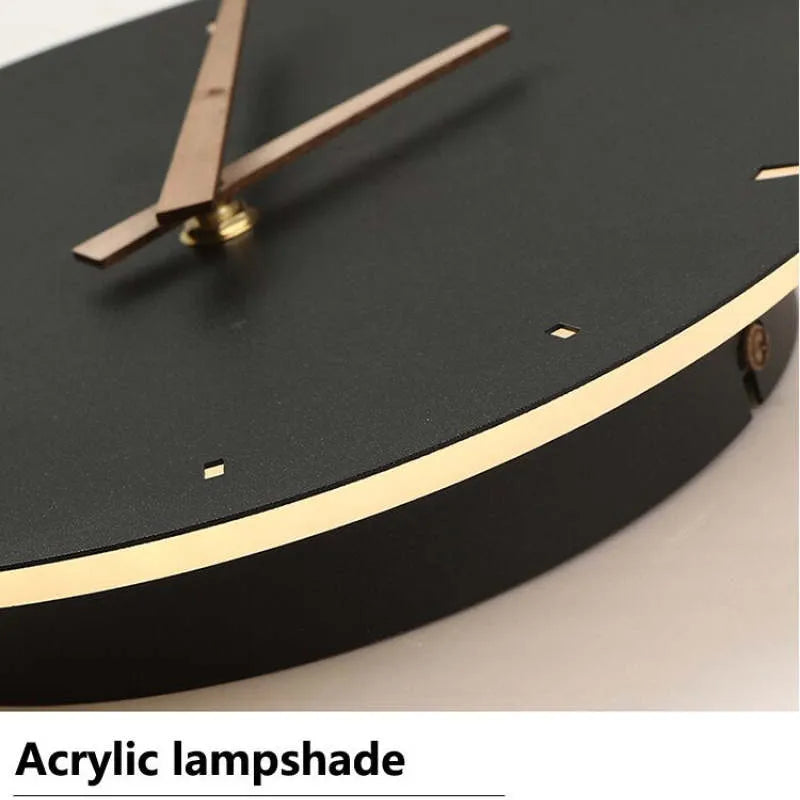Wall Lamp | Warm LED & Built-In Clock | Metal & Acrylic