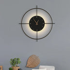 Wall Lamp | Warm LED & Built-In Clock | Metal & Acrylic