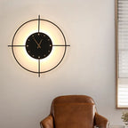 Wall Lamp | Warm LED & Built-In Clock | Metal & Acrylic