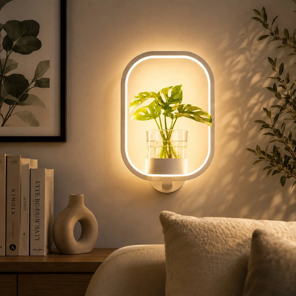 Wall Lamp | Warm White LED & Glass Vase